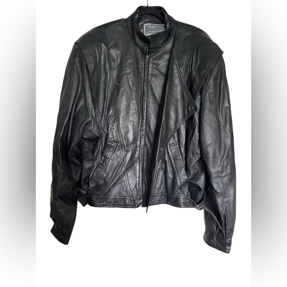Michael Hoban North Beach Vintage Men's Black Leather Jacket
